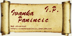 Ivanka Paninčić vizit kartica